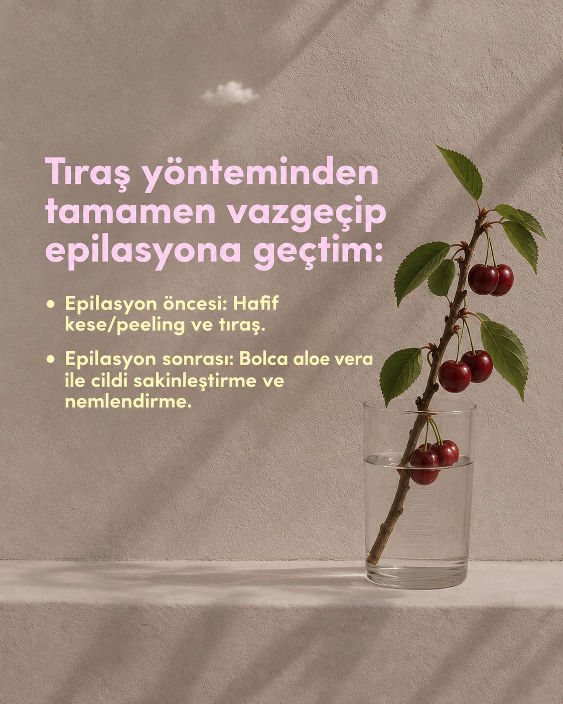 Peeling ve aloe vera evrensel bir rutin değildir; epilasyon bakımını uzmanın talimatına göre seçin.